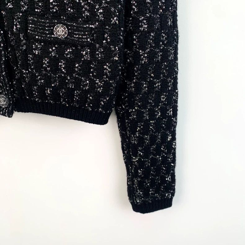 Chanel Chanel Black Tweed Jacket with CC Logo-dmc Size US XXS / EU 40 - 5 Thumbnail