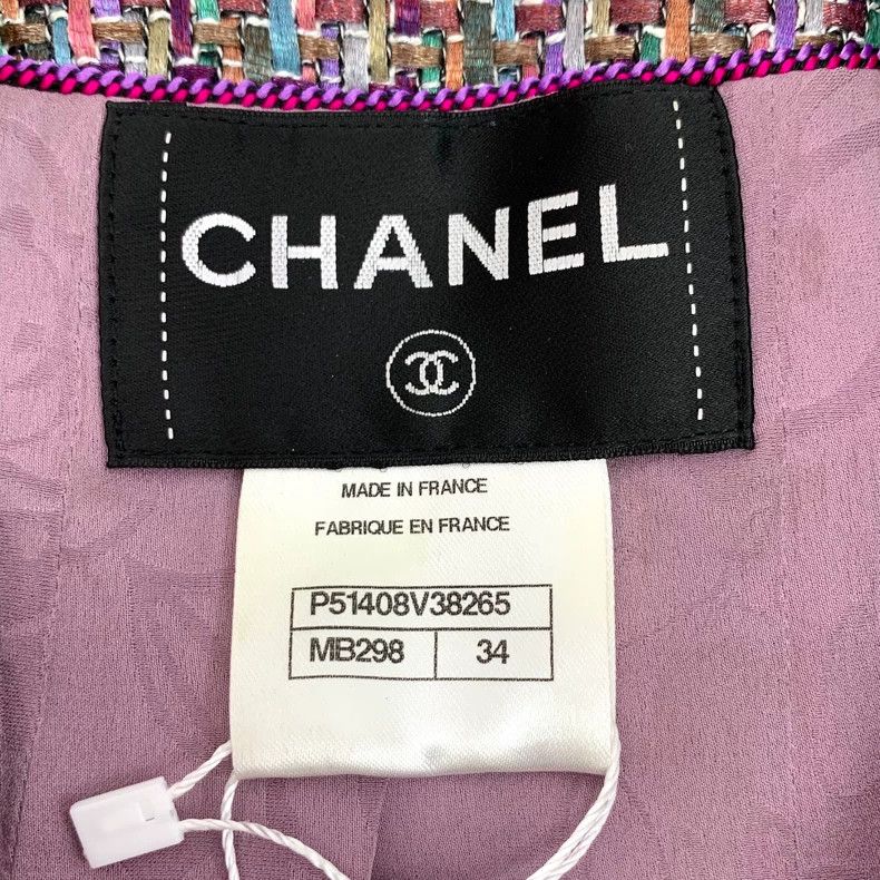 Chanel Purple Double-Breasted Knit Jacket by Chanel-dmc Size US XXS / EU 40 - 6 Thumbnail