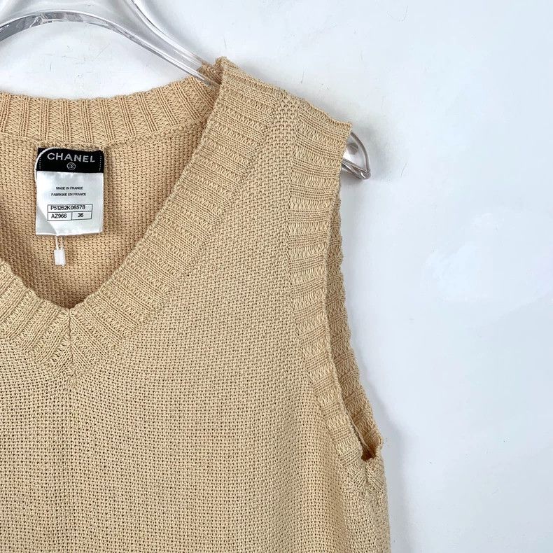 Chanel Chanel Beige Sleeveless Knit Top-dmc Size US XS / EU 42 / 0 - 3 Thumbnail