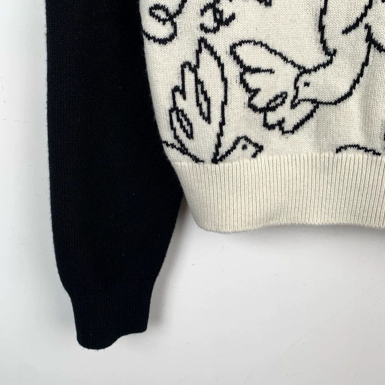 Chanel Black and White Knit Sweater with Doves-dmc Size US S / EU 44-46 / 1 - 4 Thumbnail