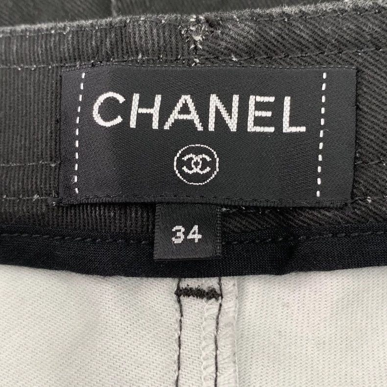 Chanel Black Graffiti Print Denim Casual Pants-dmc Size US 34 / EU 50 - 7 Thumbnail