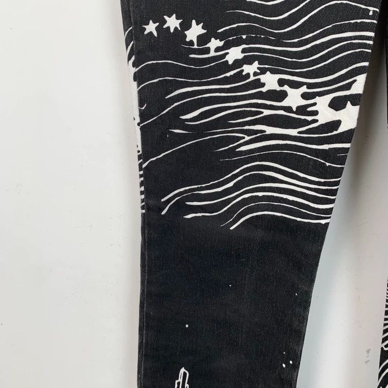 Chanel Black Graffiti Print Denim Casual Pants-dmc Size US 34 / EU 50 - 4 Thumbnail