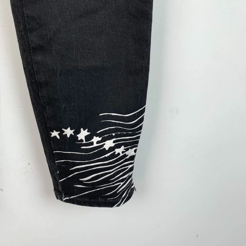 Chanel Black Graffiti Print Denim Casual Pants-dmc Size US 34 / EU 50 - 5 Thumbnail