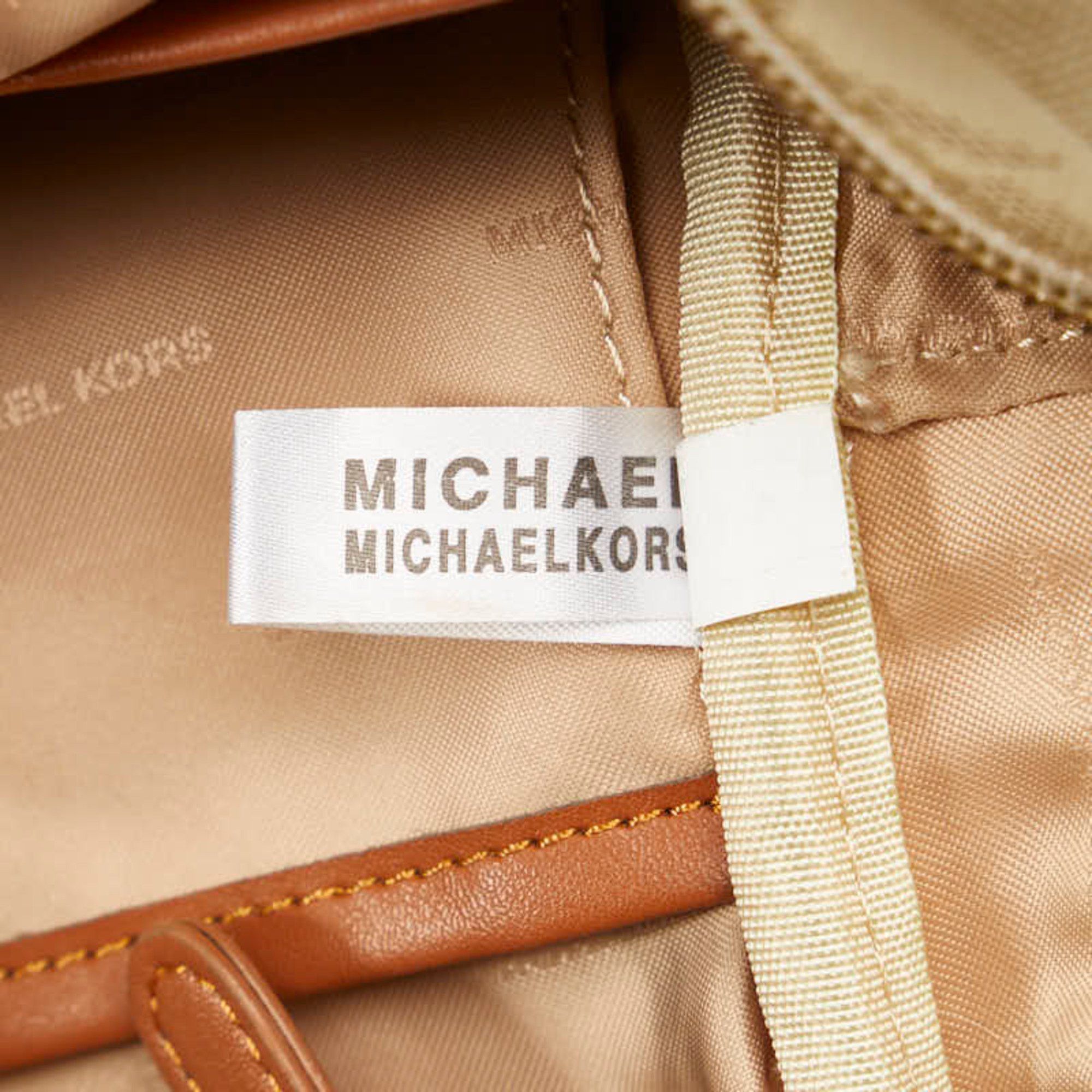 Michael Kors Michael Kors Patterned Backpack White Brown PVC Leather Women's Size ONE SIZE - 7 Thumbnail