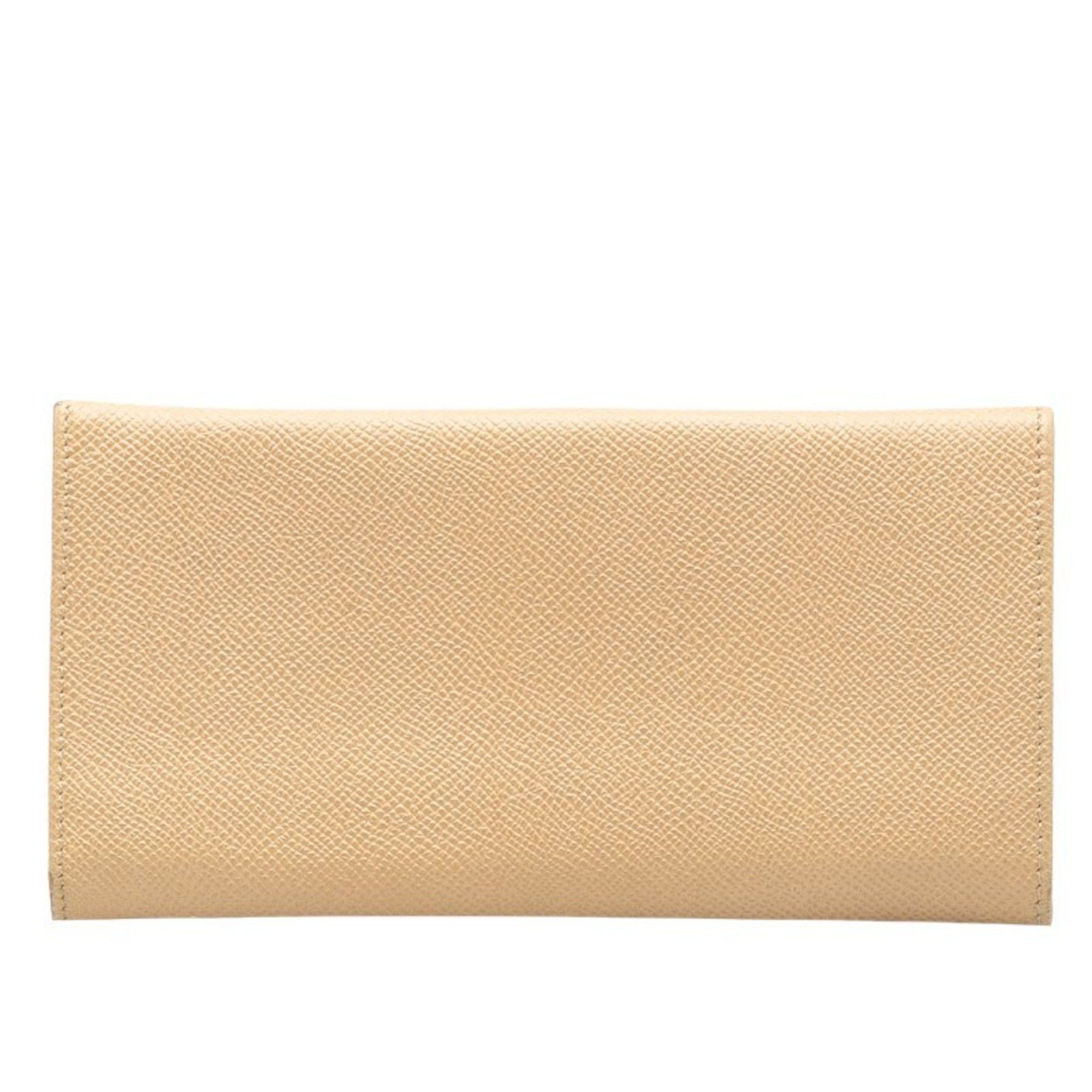 Bvlgari BVLGARI Clip Large Bi-fold Wallet Long Beige Leather Women's Size ONE SIZE - 3 Thumbnail