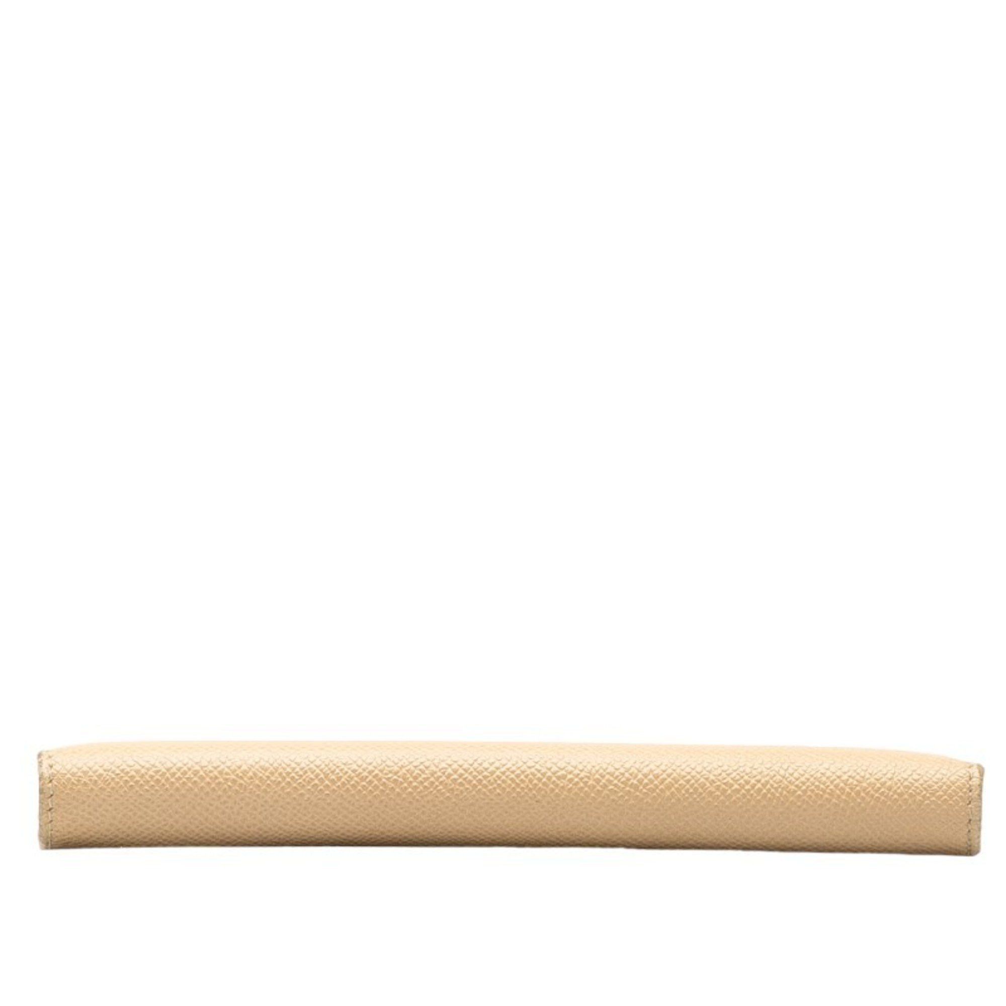 Bvlgari BVLGARI Clip Large Bi-fold Wallet Long Beige Leather Women's Size ONE SIZE - 4 Thumbnail