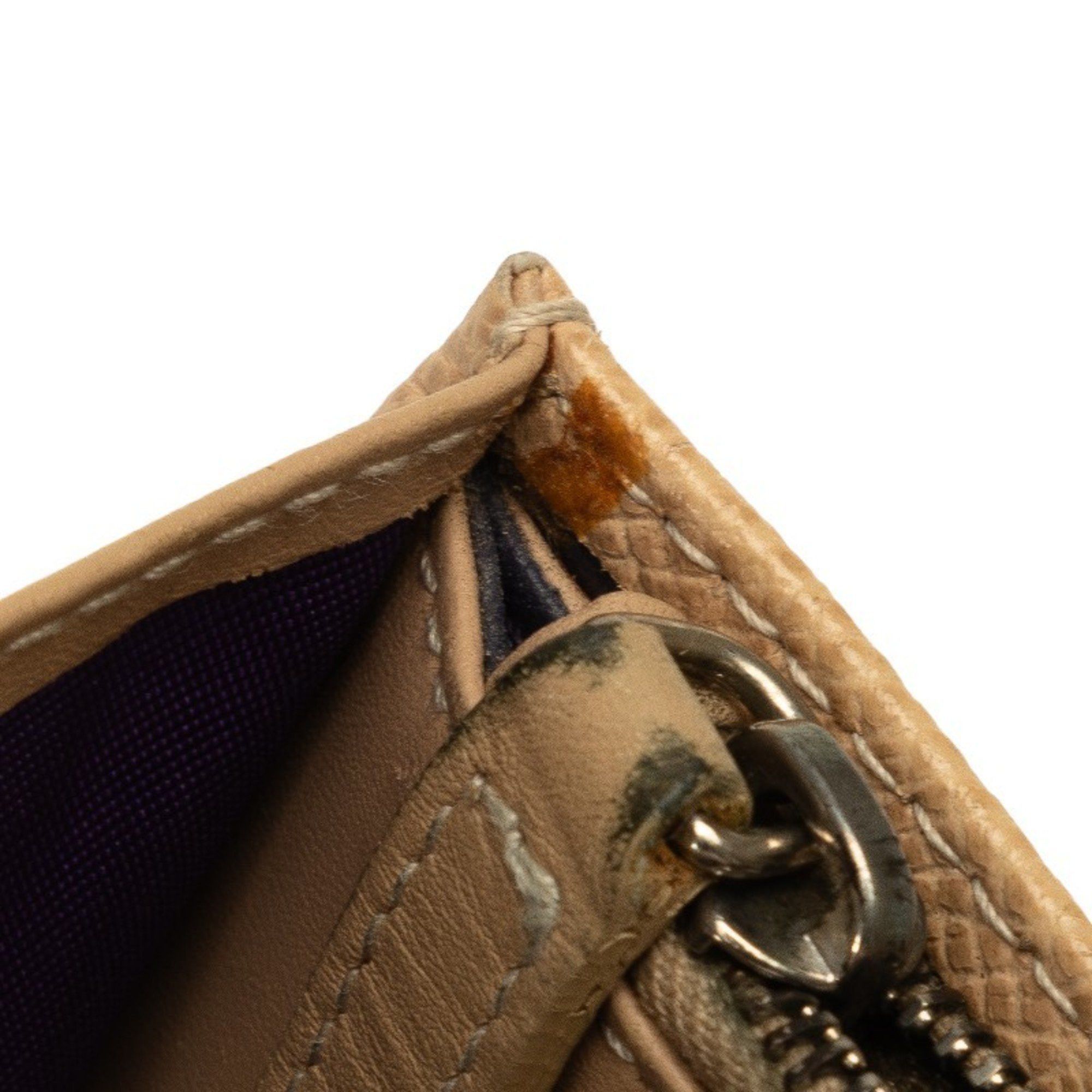 Bvlgari BVLGARI Clip Large Bi-fold Wallet Long Beige Leather Women's Size ONE SIZE - 8 Thumbnail