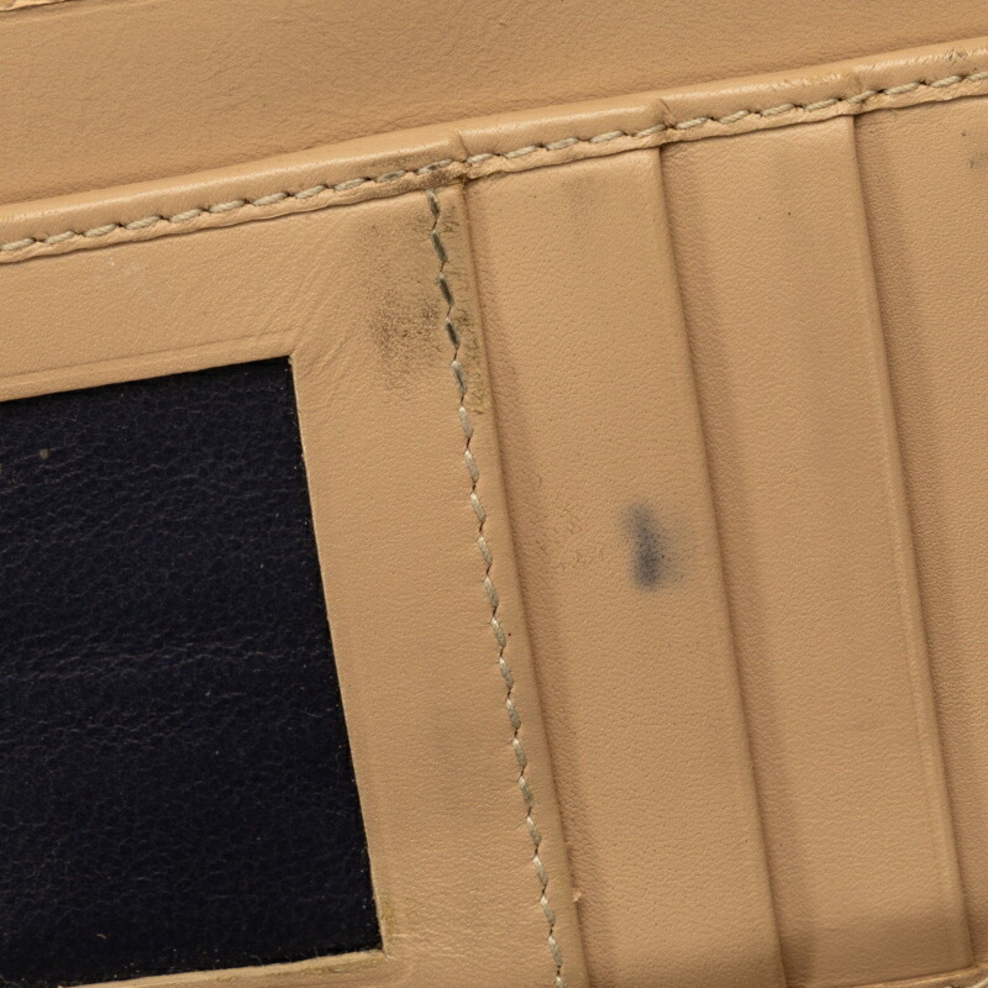 Bvlgari BVLGARI Clip Large Bi-fold Wallet Long Beige Leather Women's Size ONE SIZE - 6 Thumbnail