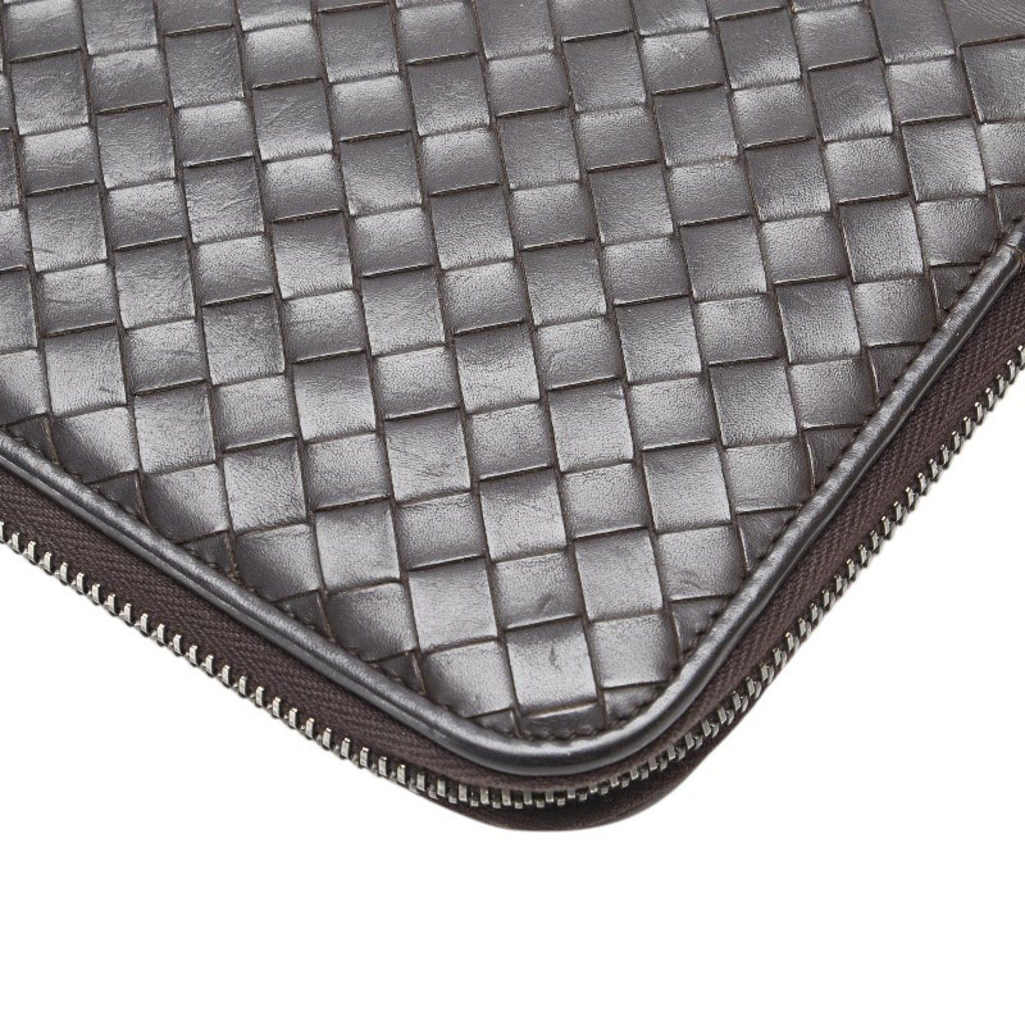 Bottega Veneta Bottega Veneta Intrecciato Round Long Wallet Travel Brown Leather Men's BOTTEGAVENETA Size ONE SIZE - 5 Thumbnail