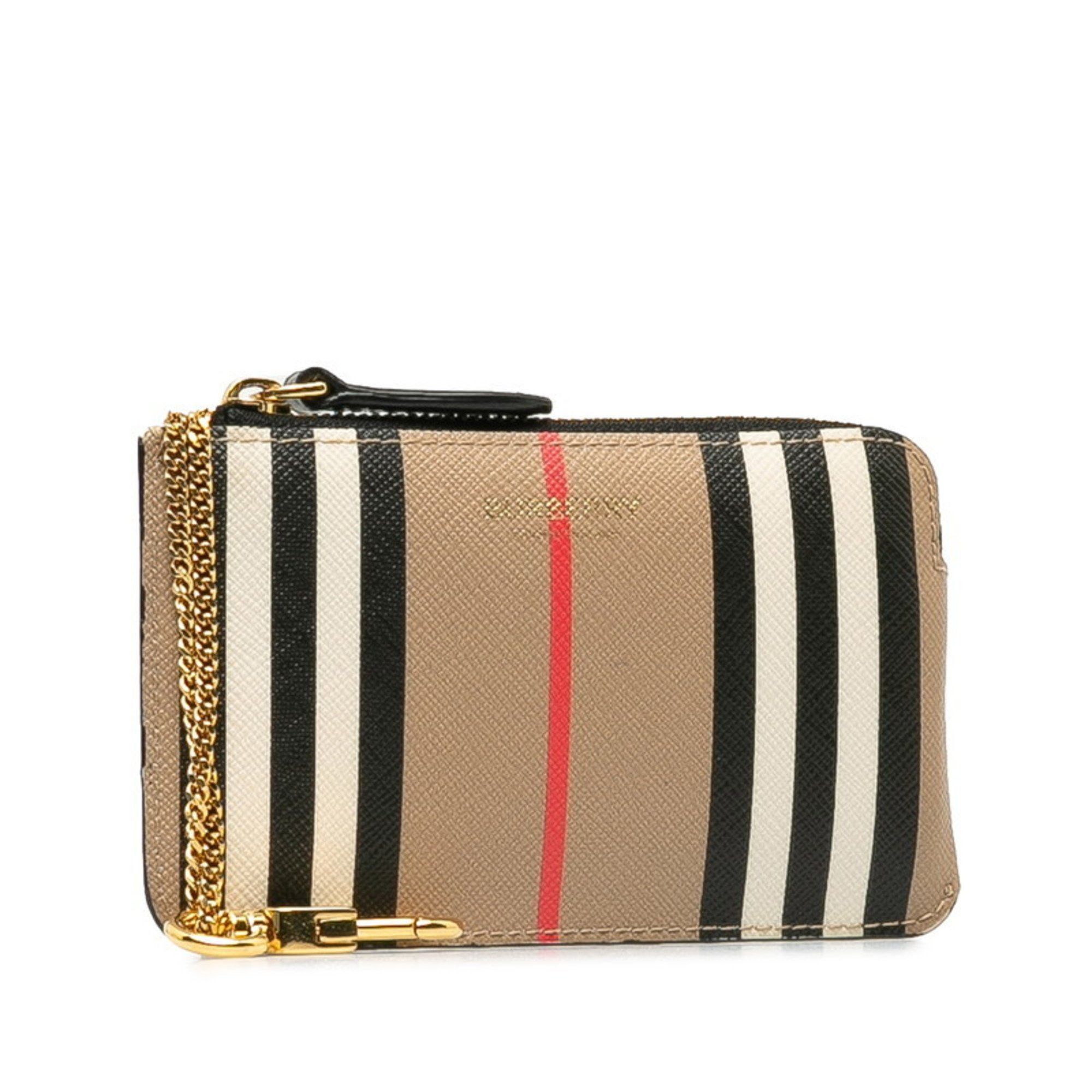 Burberry Burberry Check Coin Case Beige Multicolor PVC Leather Women's BURBERRY Size ONE SIZE - 2 Thumbnail