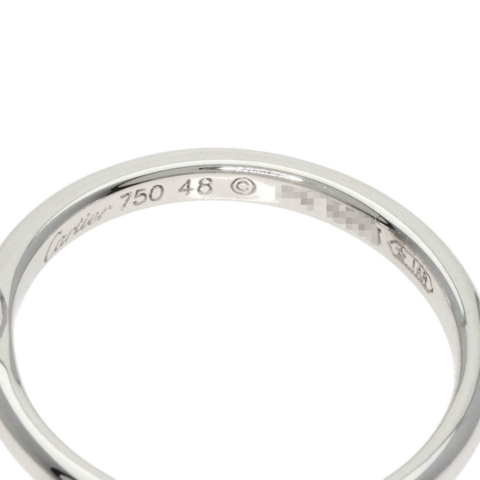 Cartier Diamant Léger Heart Diamond #48 Ring, K18 White Gold, Women's