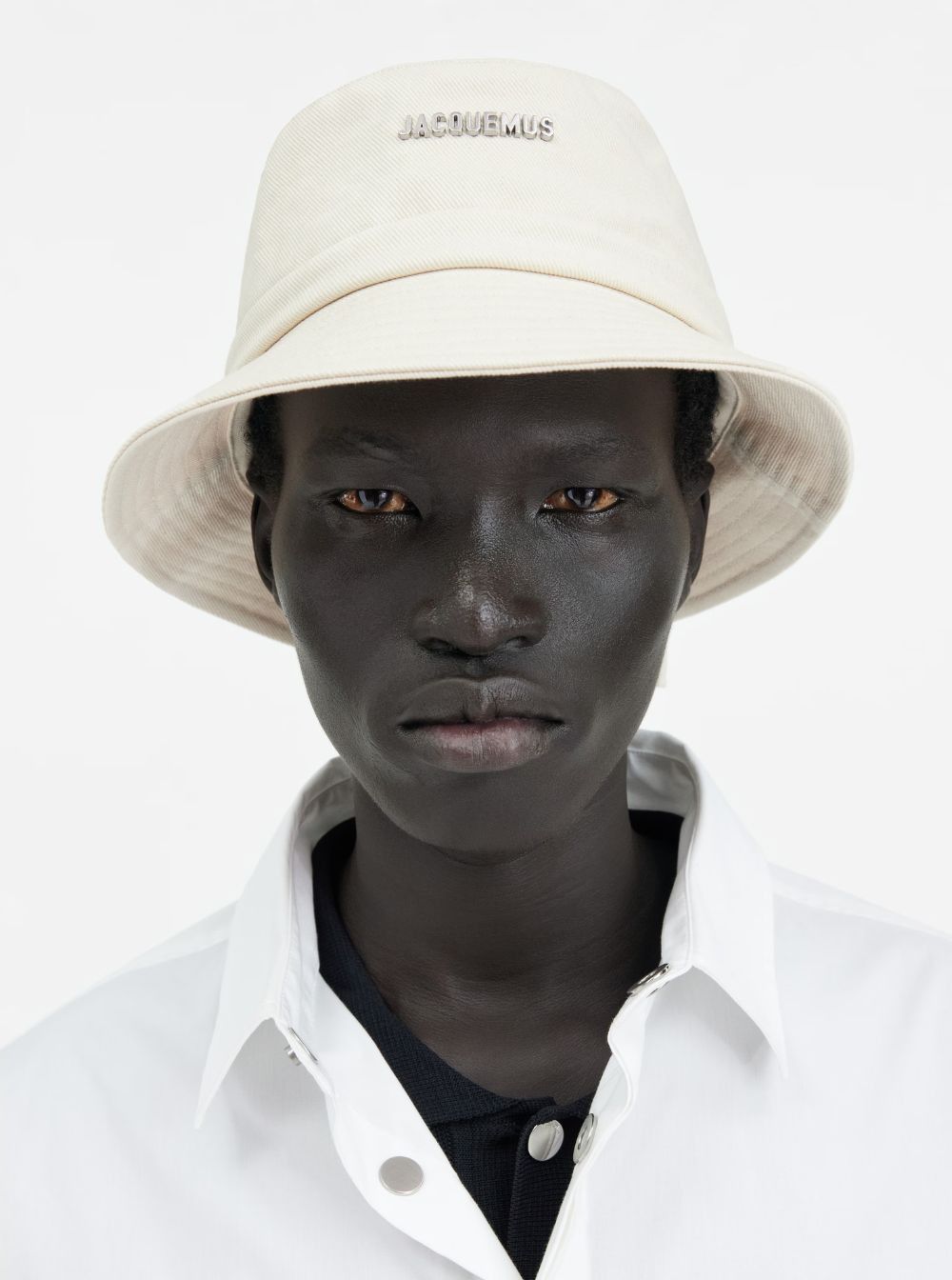 Jacquemus 'Le Bob Gadjo' White Bucket Hat in Cotton Woman Size ONE SIZE - 4 Thumbnail