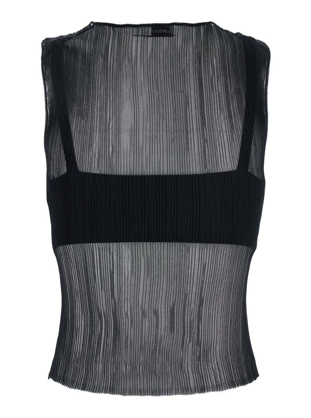 Simkhai 'Oakley' Black Top with Layered Design and Semi-Transparent Effect in Tech Fabric Woman Size XS / US 0-2 / IT 36-38 - 2 Thumbnail