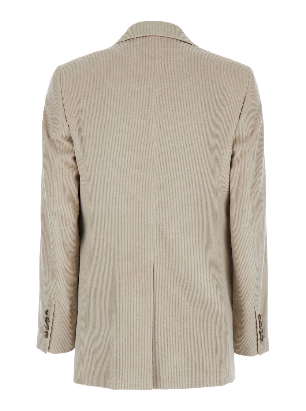 Max Mara 'Kuban' Beige Single-Breasted Jacket with Notched Revers in Cotton Blend Woman Size M / US 6-8 / IT 42-44 - 2 Thumbnail
