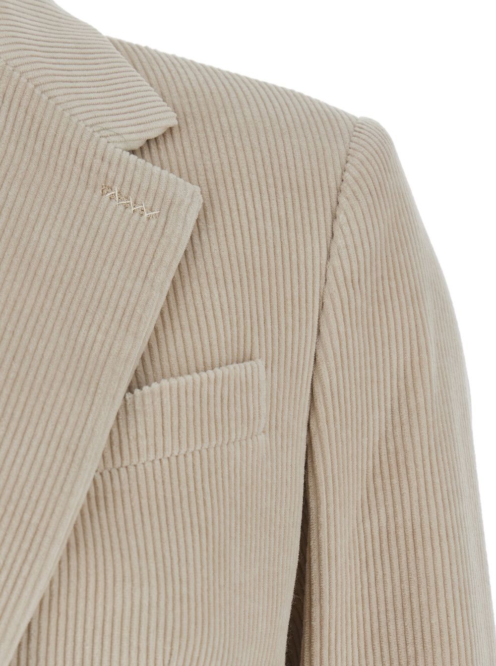 Max Mara 'Kuban' Beige Single-Breasted Jacket with Notched Revers in Cotton Blend Woman Size M / US 6-8 / IT 42-44 - 3 Thumbnail