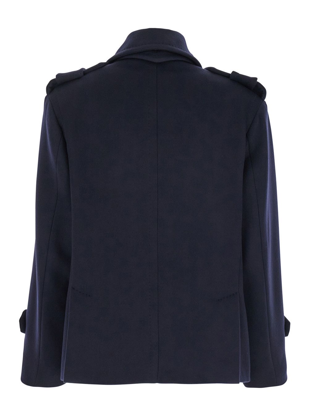 Max Mara 'Laveno' Blue Double Breasted Jacket with Wide Pointed Lapels in Virgin Wool Blend Woman Size M / US 6-8 / IT 42-44 - 2 Thumbnail