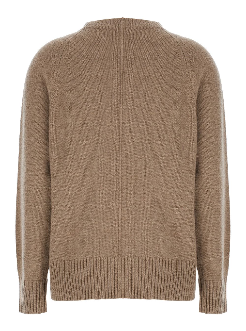 Max Mara 'Toldim' Beige Crewneck Sweater with Middle Stitch Detail in Cashmere Woman Size L / US 10 / IT 46 - 2 Thumbnail