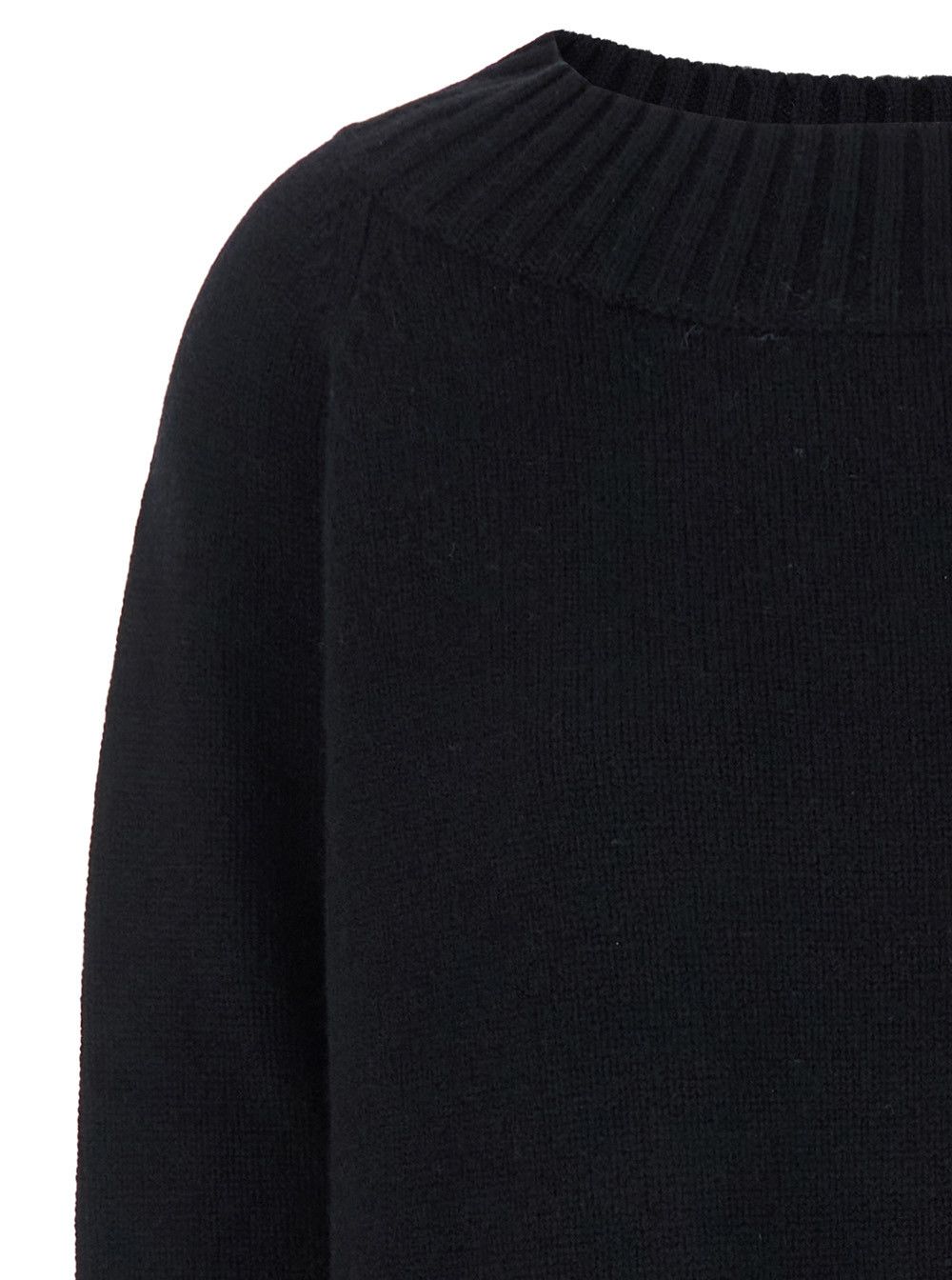 Max Mara 'Radames' Black Sweater with Boat Neckline in Wool and Cashmere Woman Size XS / US 0-2 / IT 36-38 - 3 Thumbnail