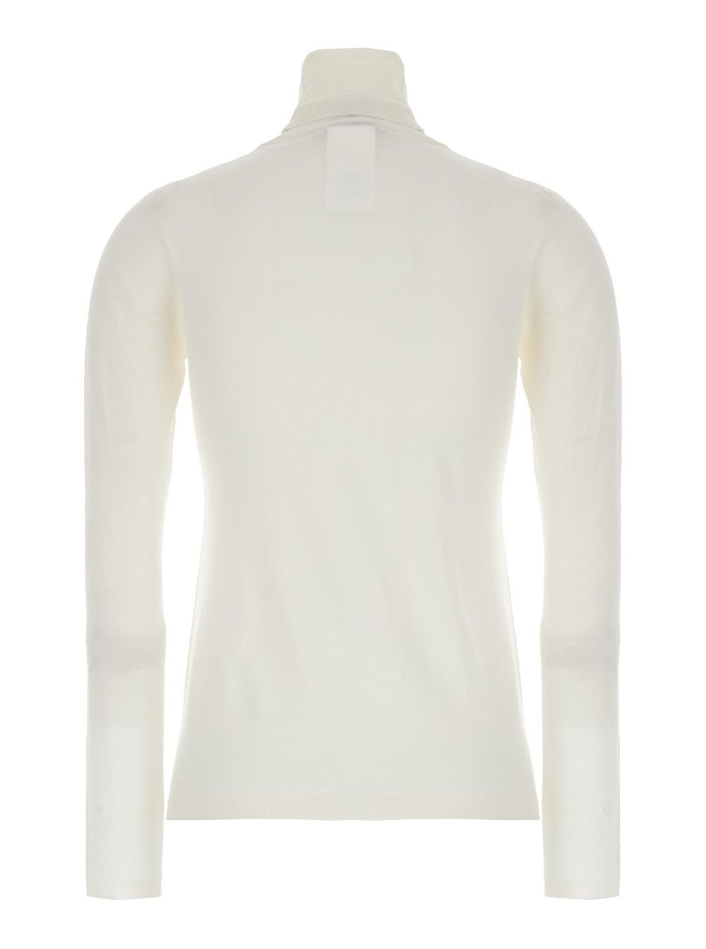 Max Mara White High Neck Sweater in Wool Woman Size L / US 10 / IT 46 - 2 Thumbnail