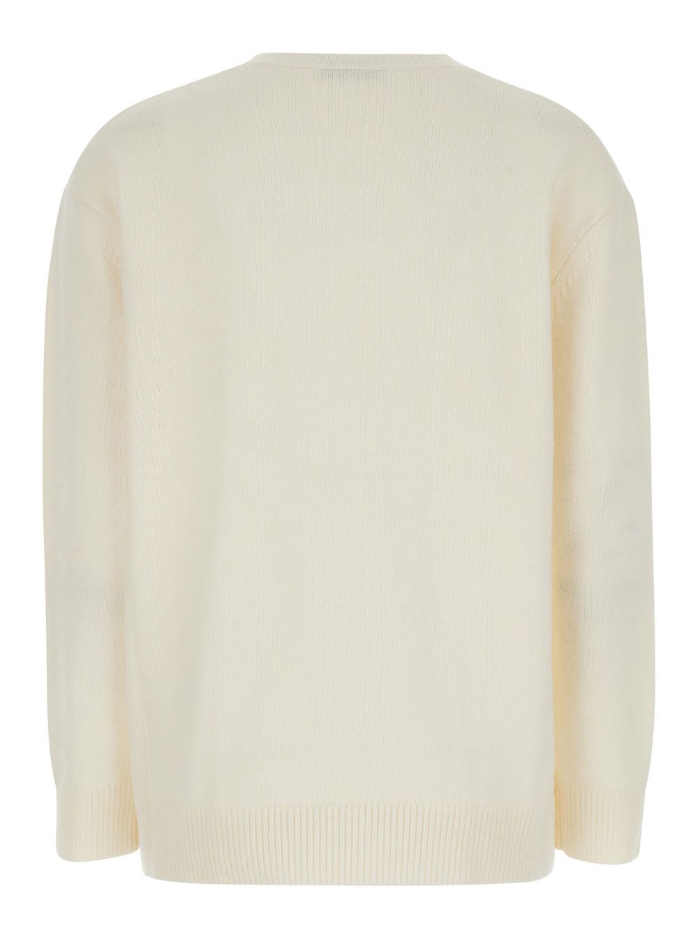 Max Mara White Sweater with 1951 Logo in Wool and Cashmere Woman Size XS / US 0-2 / IT 36-38 - 2 Thumbnail
