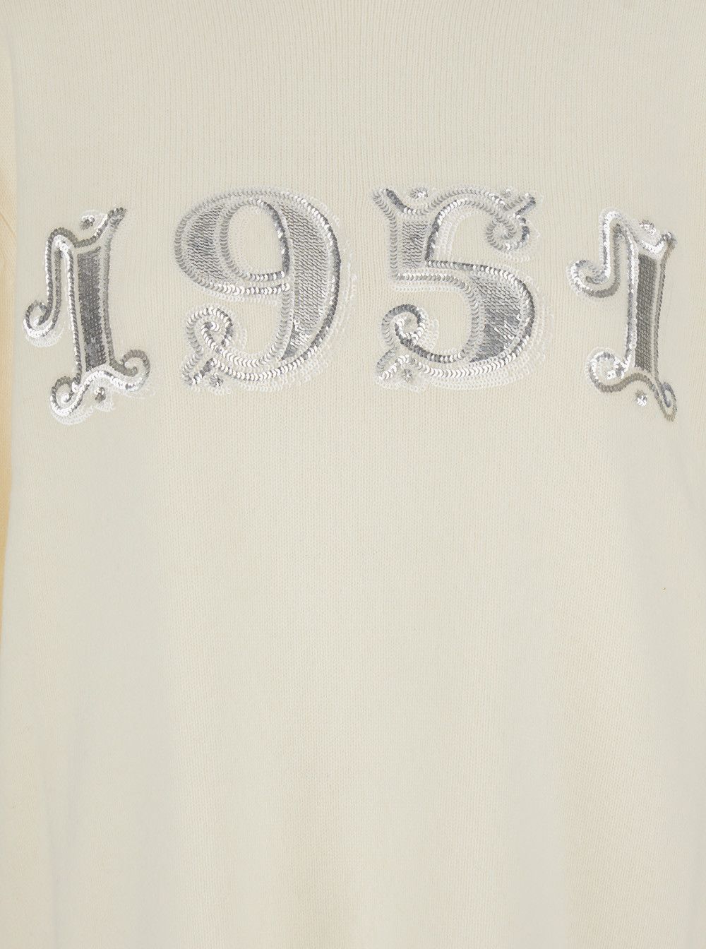 Max Mara White Sweater with 1951 Logo in Wool and Cashmere Woman Size XS / US 0-2 / IT 36-38 - 3 Thumbnail