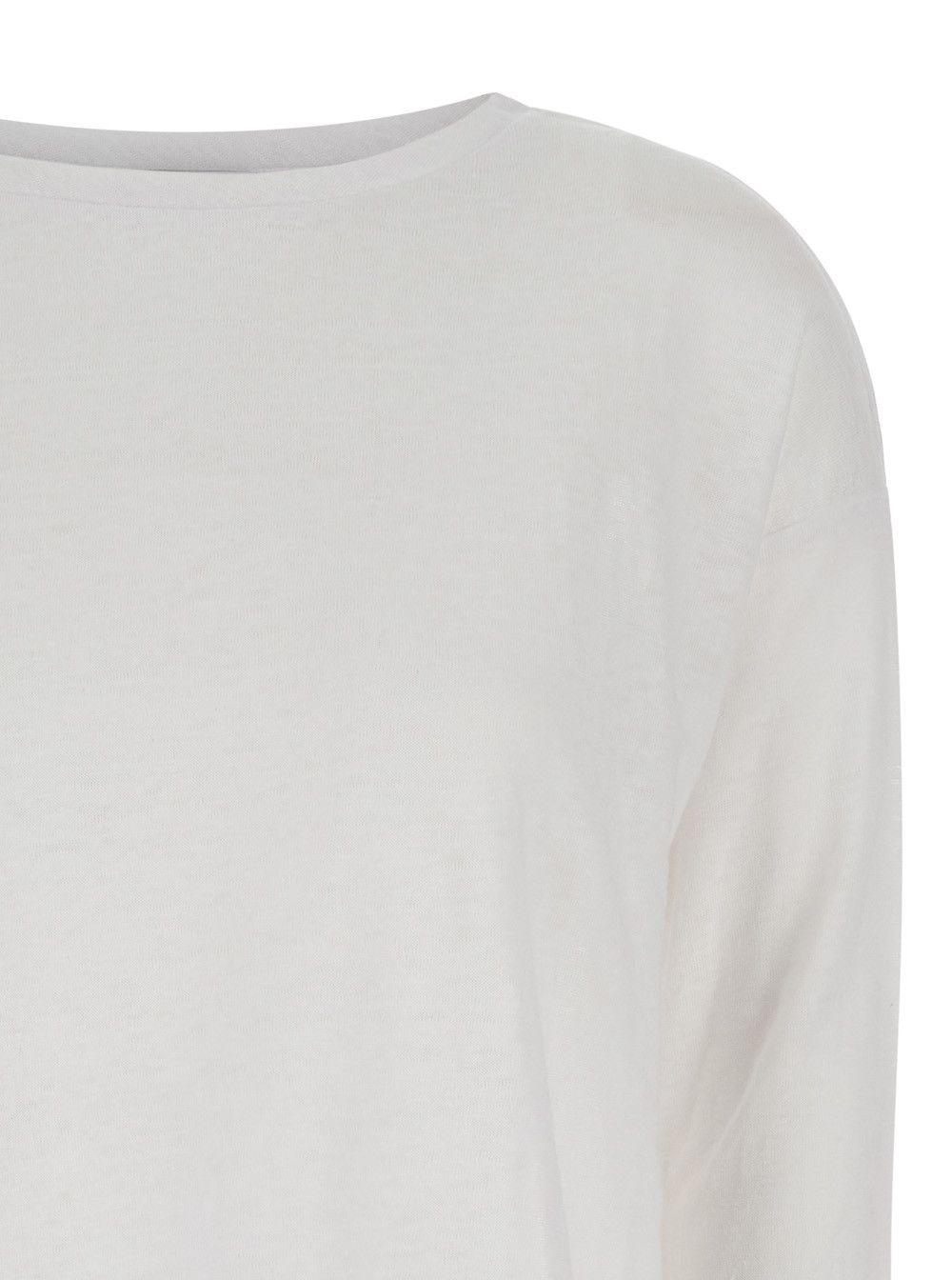 Allude White Shirt with Boart Neckline in Linen Woman Size S / US 4 / IT 40 - 3 Thumbnail