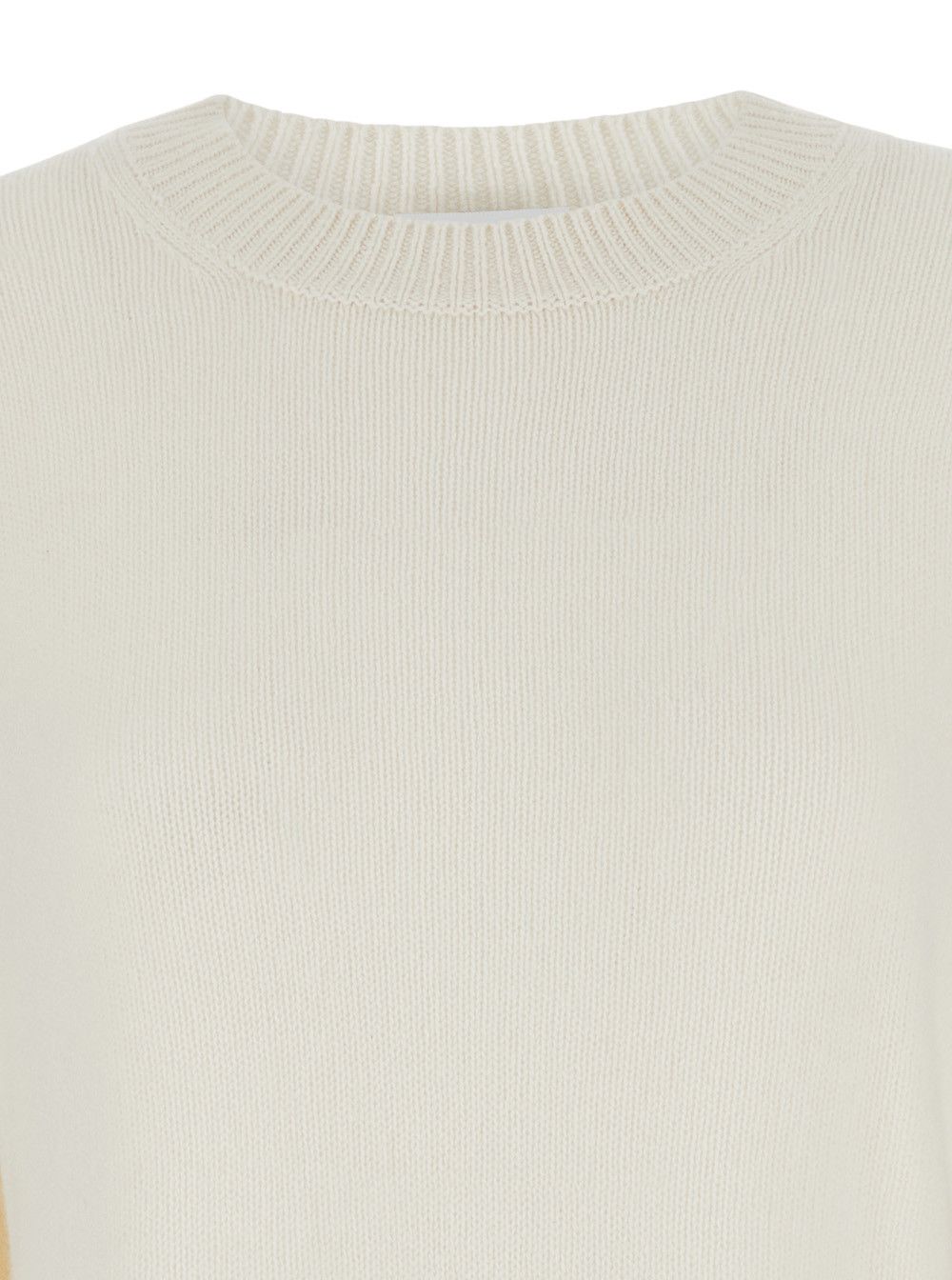 Allude White Relaxed Crewneck Sweater in Cashmere Woman Size M / US 6-8 / IT 42-44 - 3 Thumbnail
