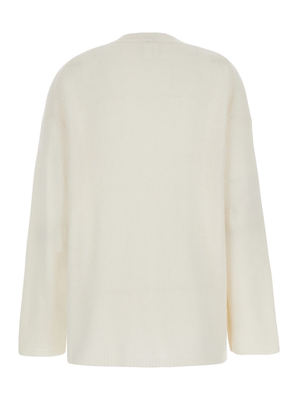 Allude White Relaxed Crewneck Sweater in Cashmere Woman Size S / US 4 / IT 40 - 2 Thumbnail