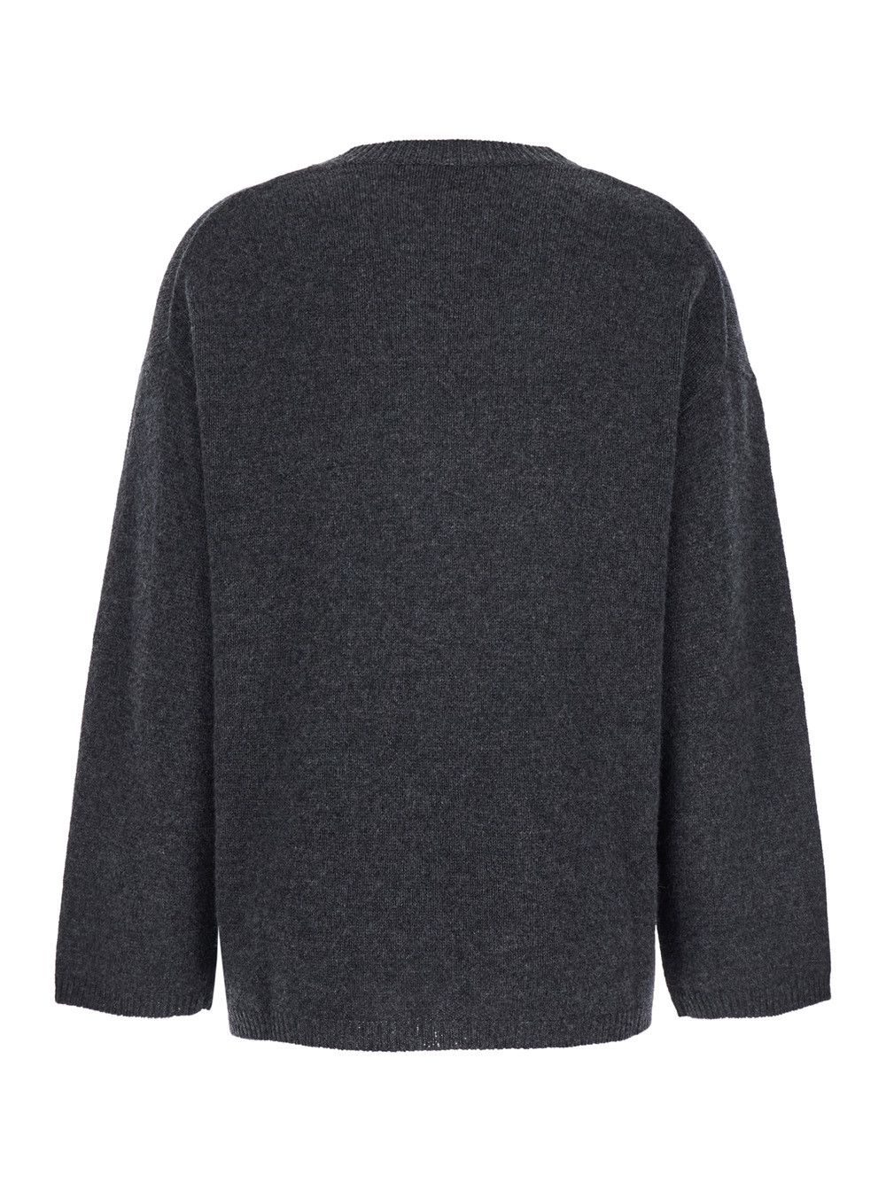 Allude Grey Relaxed Crewneck Sweater in Cashmere Woman Size S / US 4 / IT 40 - 2 Thumbnail