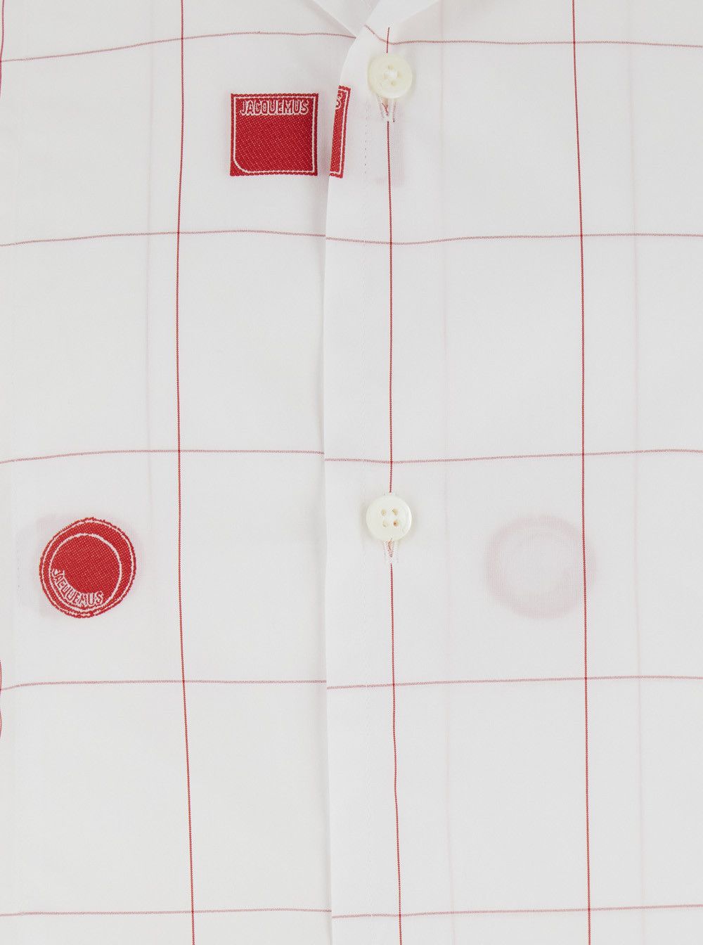 Jacquemus 'La Chemise Jean' White Shirt with Cuban Collar and All-Over Logo Motif in Cotton Man Size US L / EU 52-54 / 3 - 3 Thumbnail