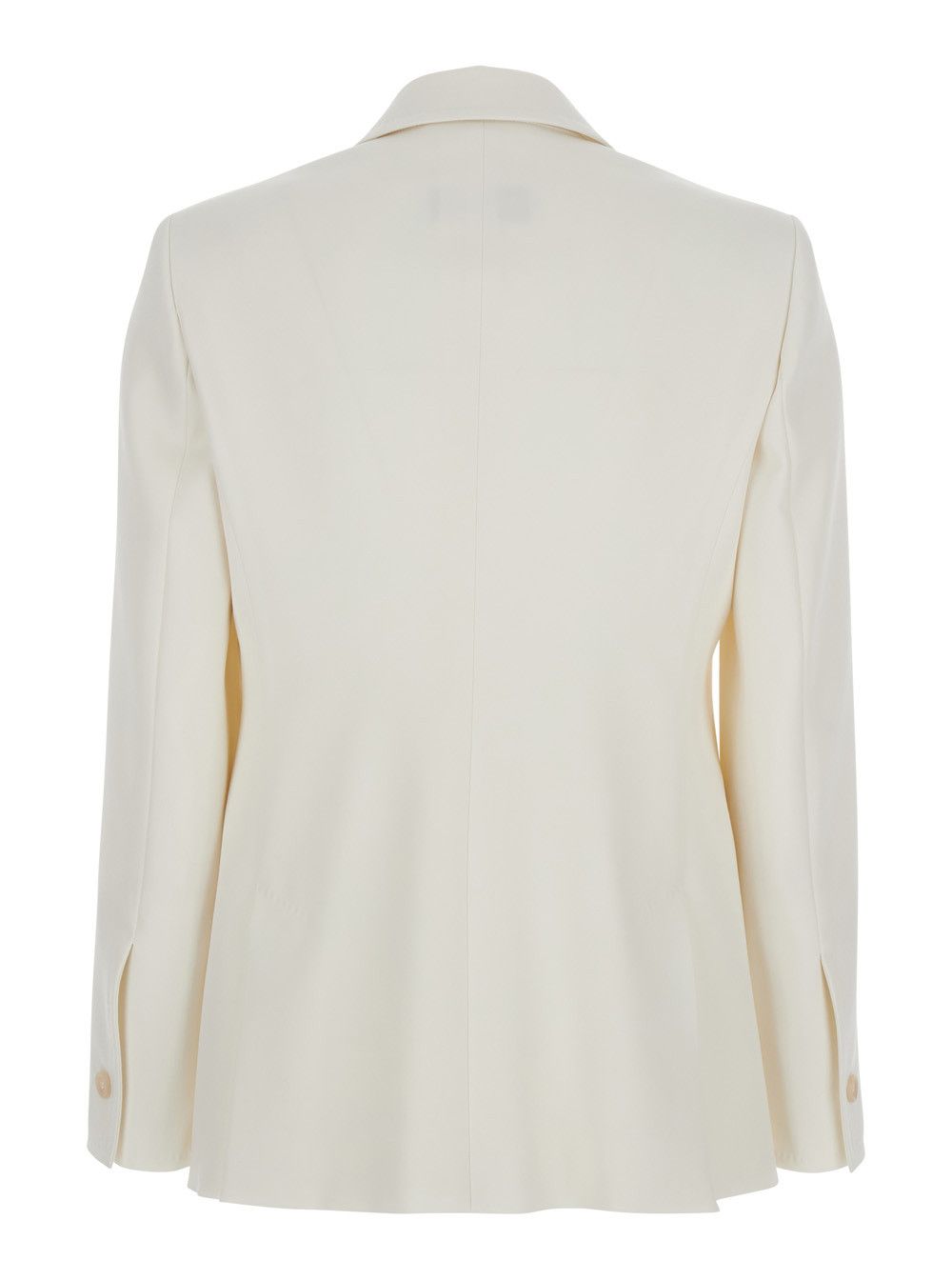 Max Mara 'Palchi' White Jacket with Classic Lapels in Virgin Wool Woman Size L / US 10 / IT 46 - 2 Thumbnail