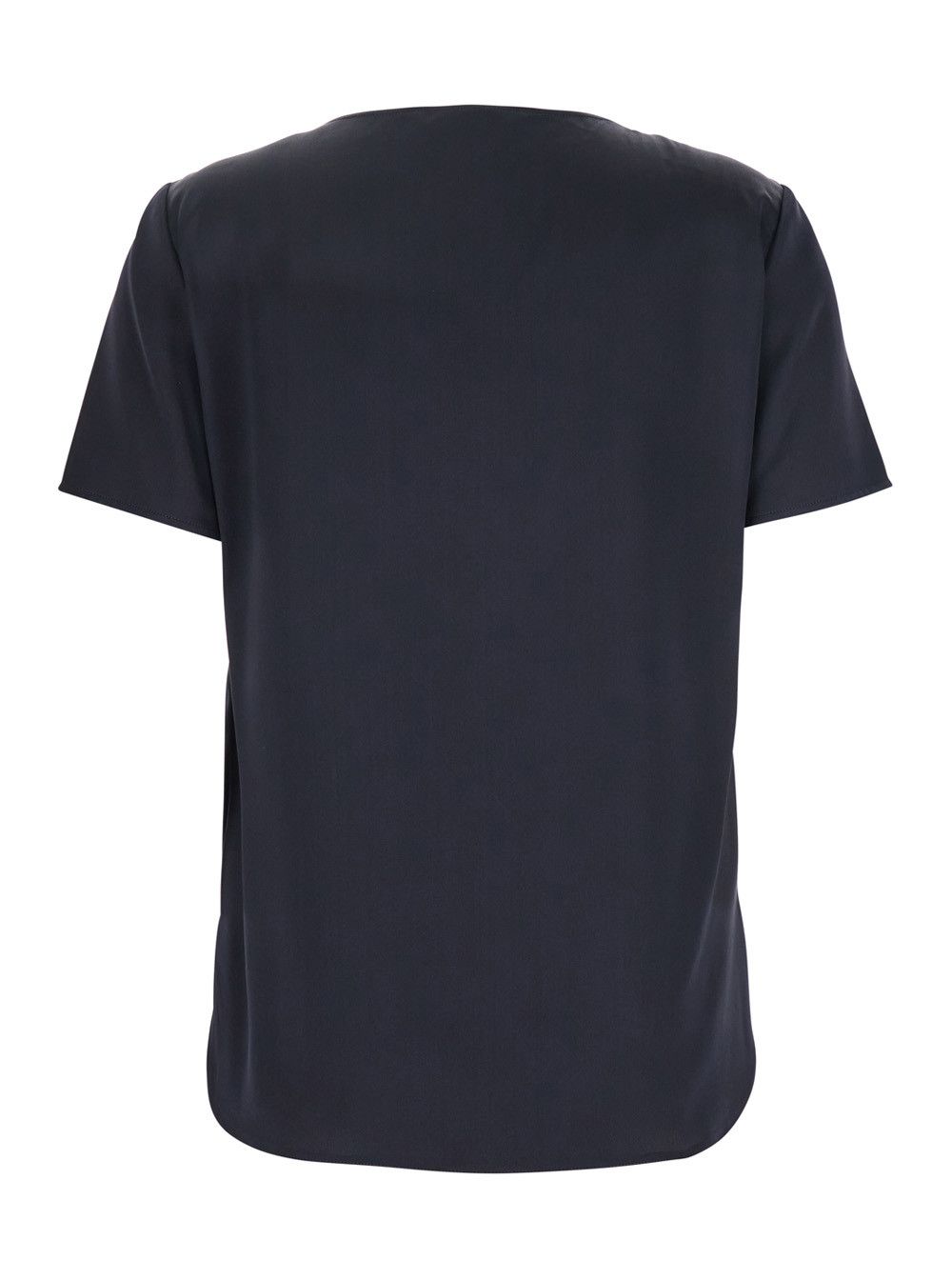 Max Mara 'Dida' Blue Crewneck T-Shirt in Silk Woman Size L / US 10 / IT 46 - 2 Thumbnail
