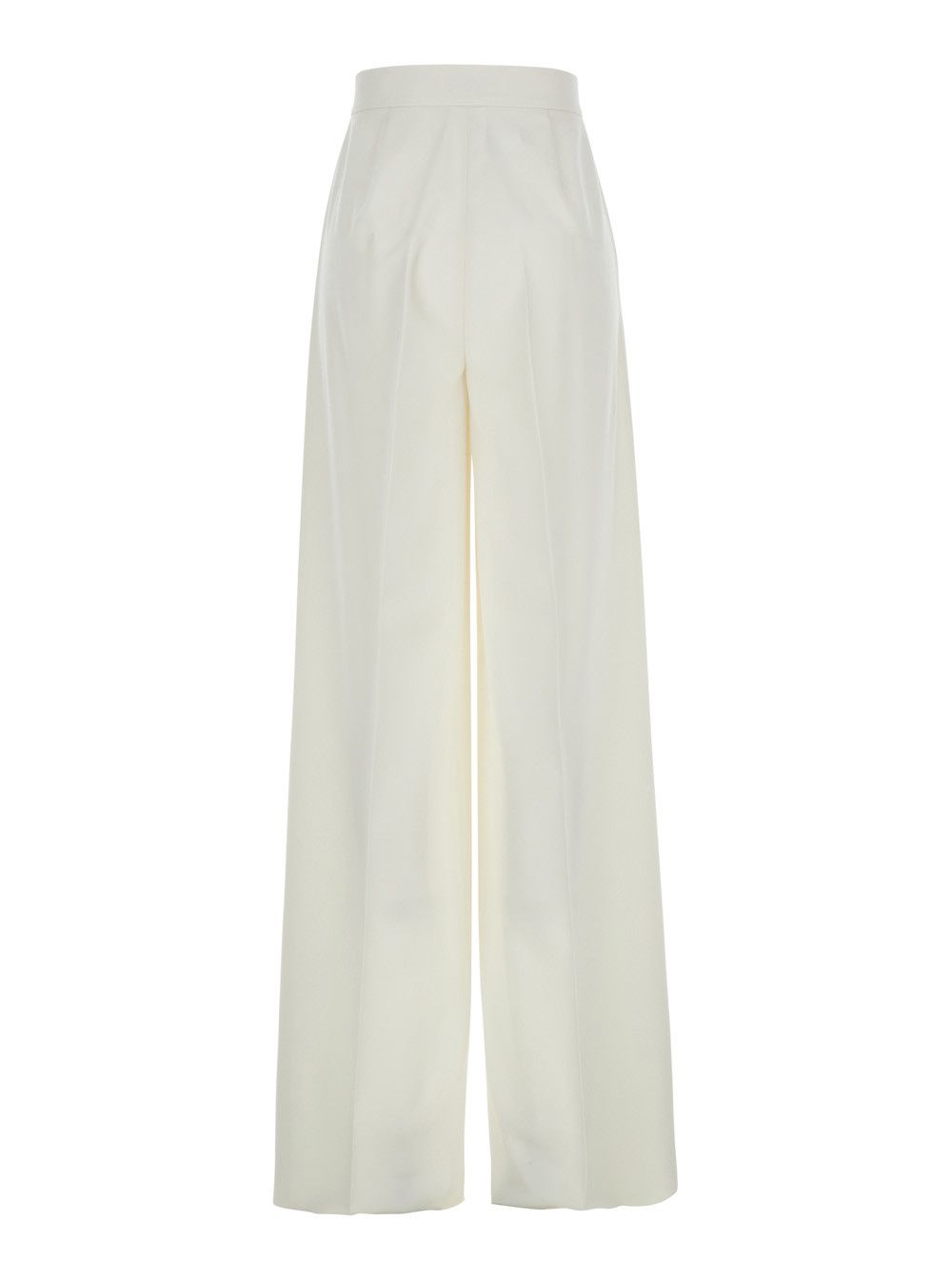 Max Mara 'Ninfa' White Wide Leg Pants in Virgin Wool Woman Size 30" / US 8 / IT 44 - 2 Thumbnail