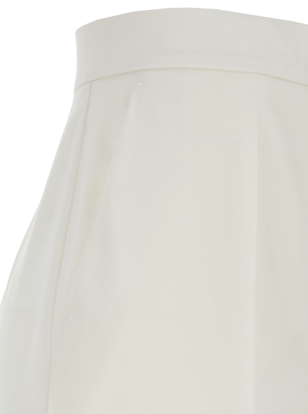 Max Mara 'Ninfa' White Wide Leg Pants in Virgin Wool Woman Size 32" / US 10 / IT 46 - 3 Thumbnail