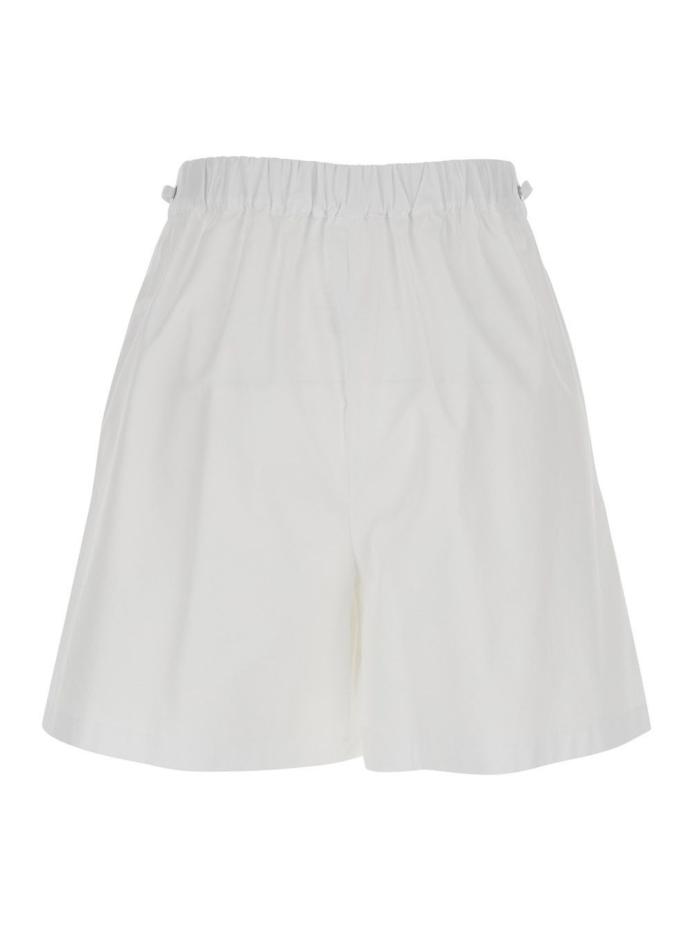 Max Mara 'Antiope' White Shorts with Elastic Waist and Drawstring in Cotton Woman Size 30" / US 8 / IT 44 - 2 Thumbnail