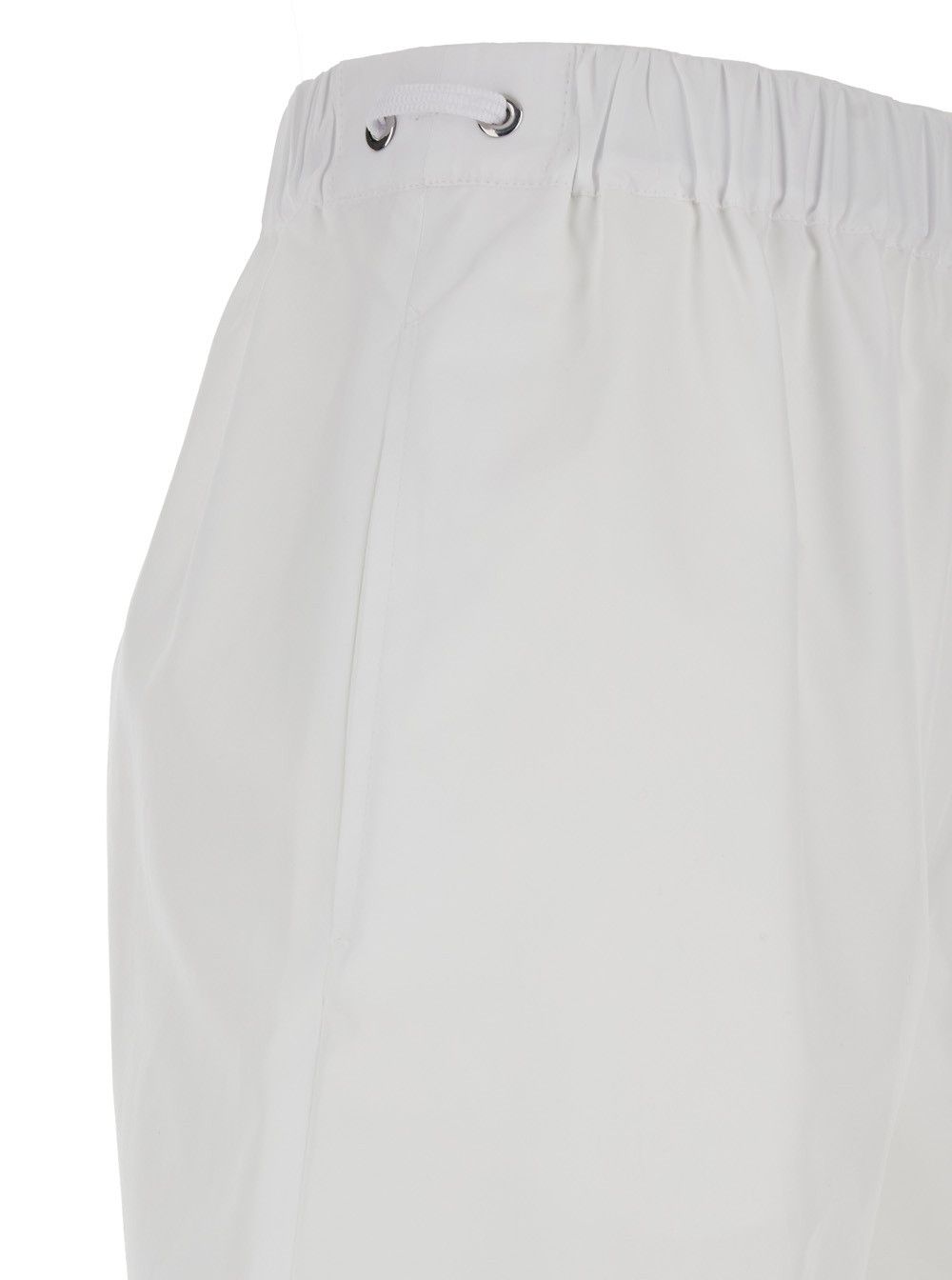 Max Mara 'Antiope' White Shorts with Elastic Waist and Drawstring in Cotton Woman Size 30" / US 8 / IT 44 - 3 Thumbnail