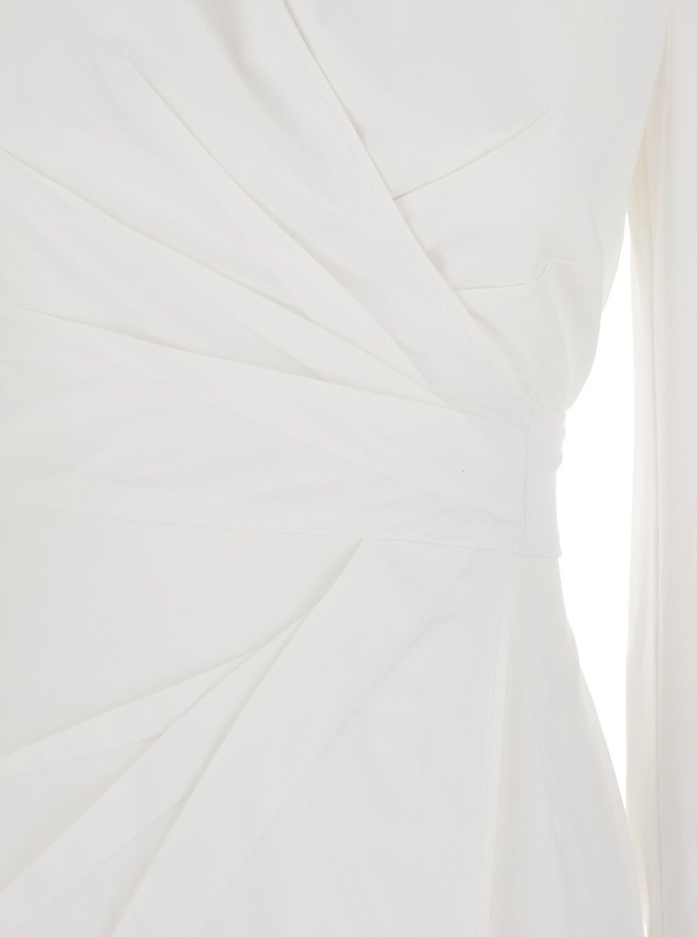 Max Mara 'Balzac' White Long Dress with Asymmetrical Pence Sewn at the Waist in Cotton Twill Woman Size M / US 6-8 / IT 42-44 - 3 Thumbnail