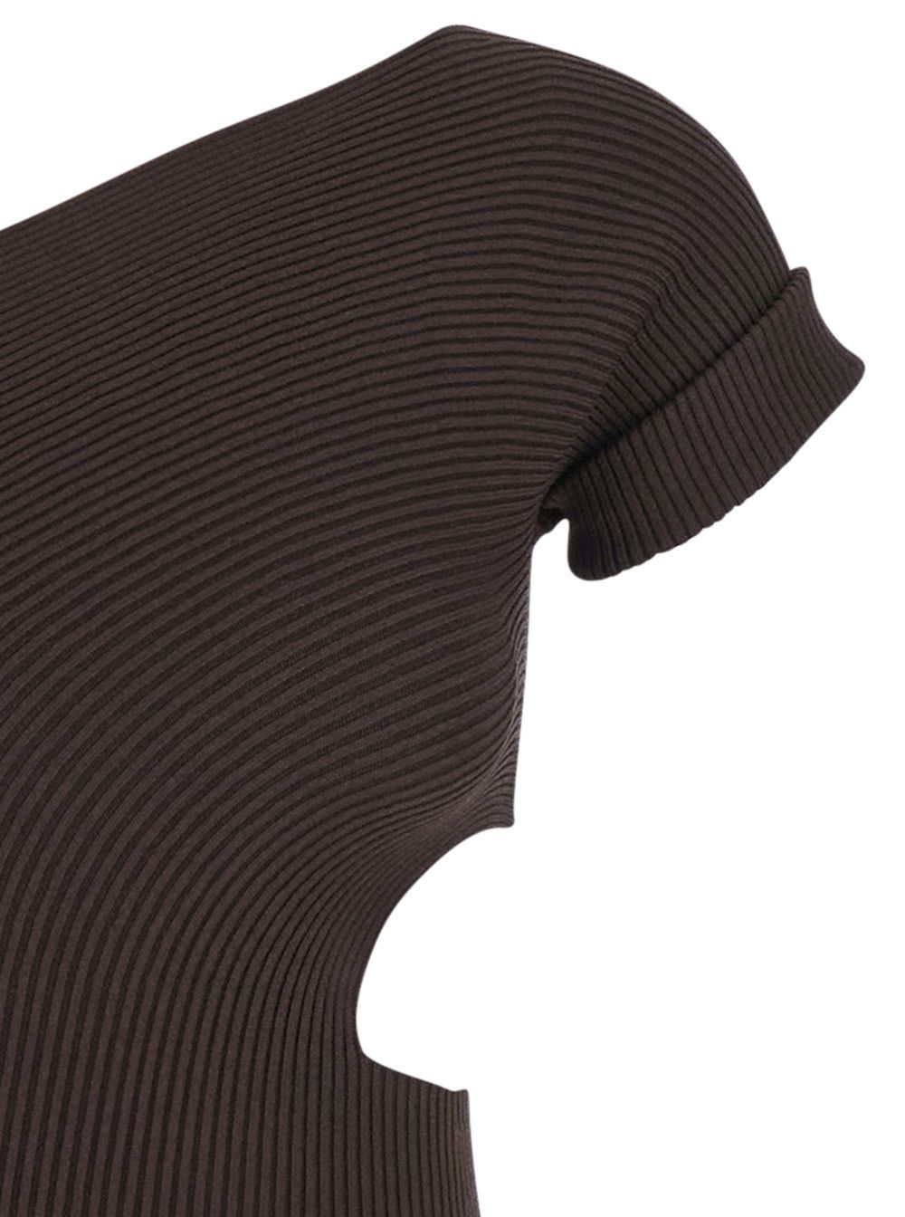 Max Mara 'Arda' Brown Long Dress with Cut-Out and One-Shoulder Design in Viscose Blend Woman Size M / US 6-8 / IT 42-44 - 3 Thumbnail