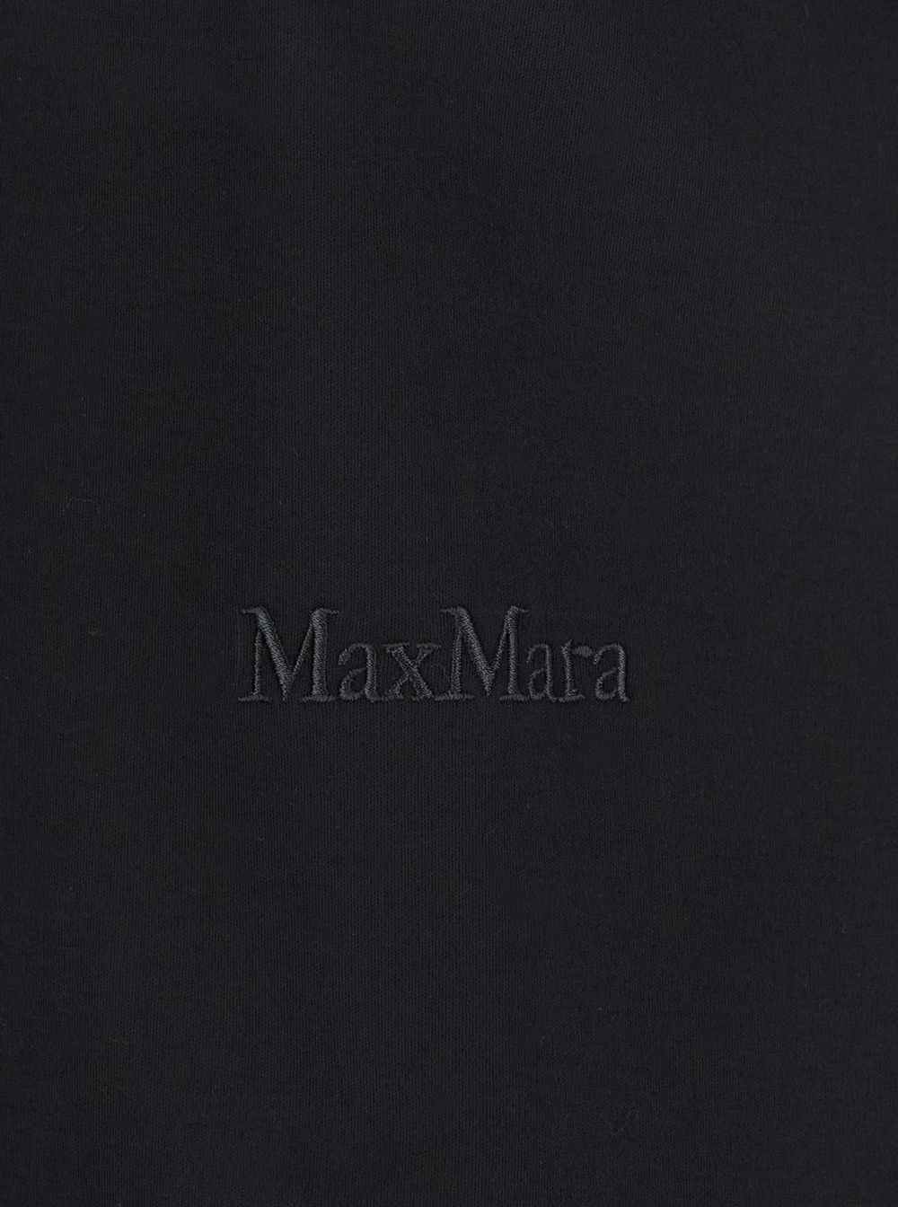 Max Mara Black T-Shirt with Logo Embroidered on the Front in Cotton Woman Size S / US 4 / IT 40 - 3 Thumbnail