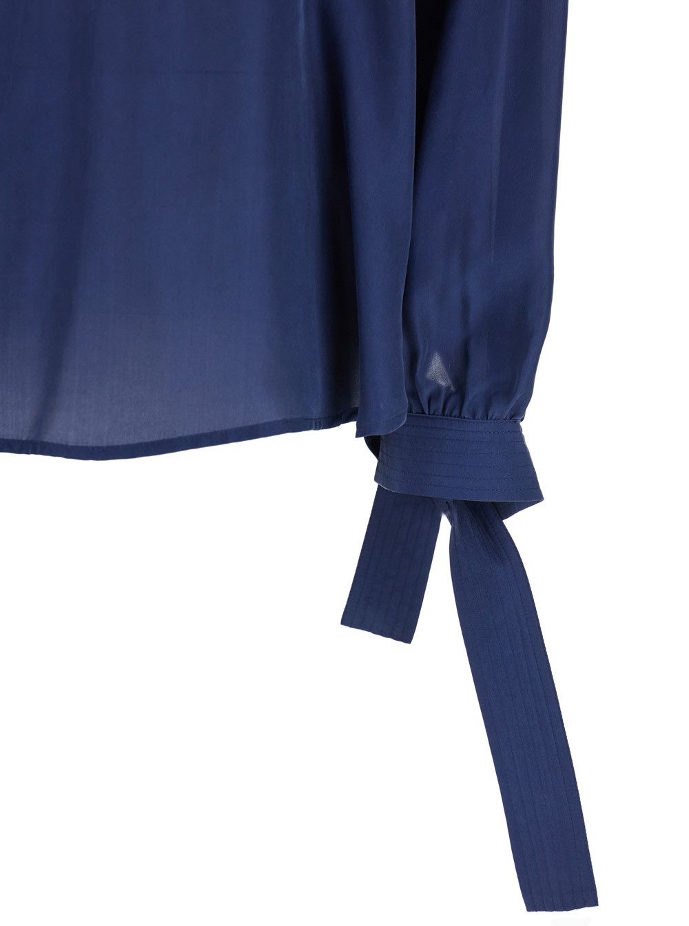Missoni 'Musa' Blue Blouse with V Neck and Cuffs with Bow in Silk Woman Size M / US 6-8 / IT 42-44 - 3 Thumbnail