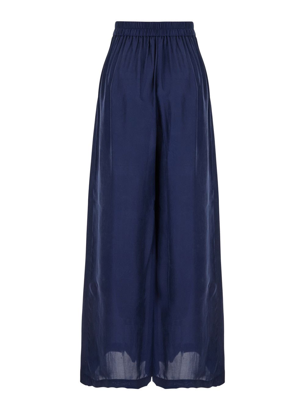 Missoni 'Boto' Blue Palazzo Pants with Pences and Rear Elastic Waist in Silk Woman Size 28" / US 6 / IT 42 - 2 Thumbnail