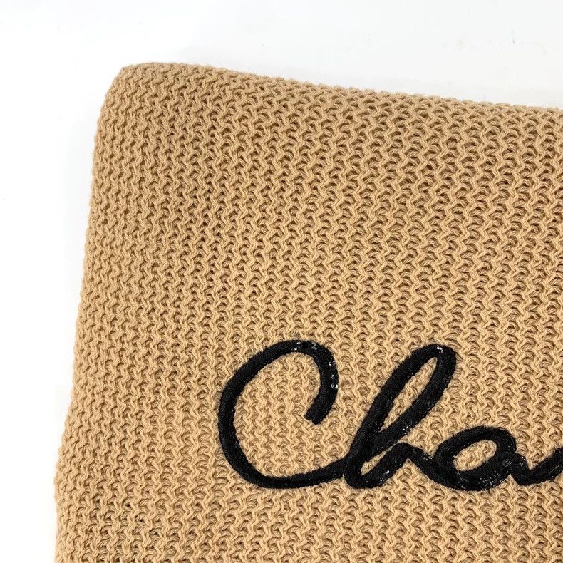 Chanel Beige Chanel Logo Knit Cashmere Scarf-dmc Size ONE SIZE - 3 Thumbnail