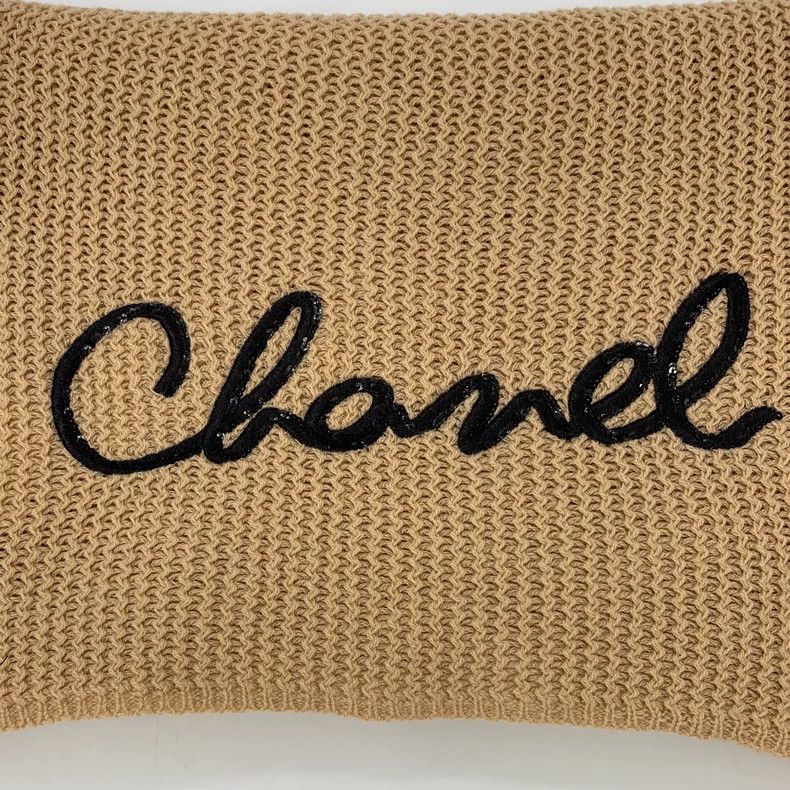 Chanel Beige Chanel Logo Knit Cashmere Scarf-dmc Size ONE SIZE - 5 Thumbnail