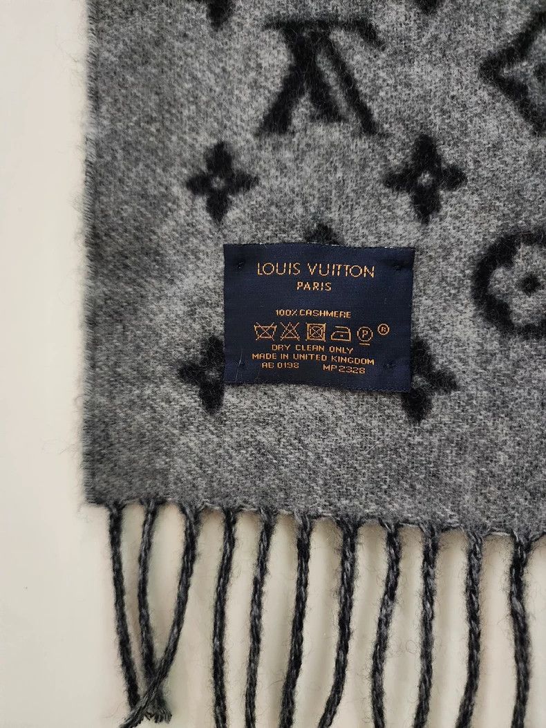 Louis Vuitton Louis Vuitton Black Grey Cashmere Scarf-dmc Size ONE SIZE - 7 Thumbnail