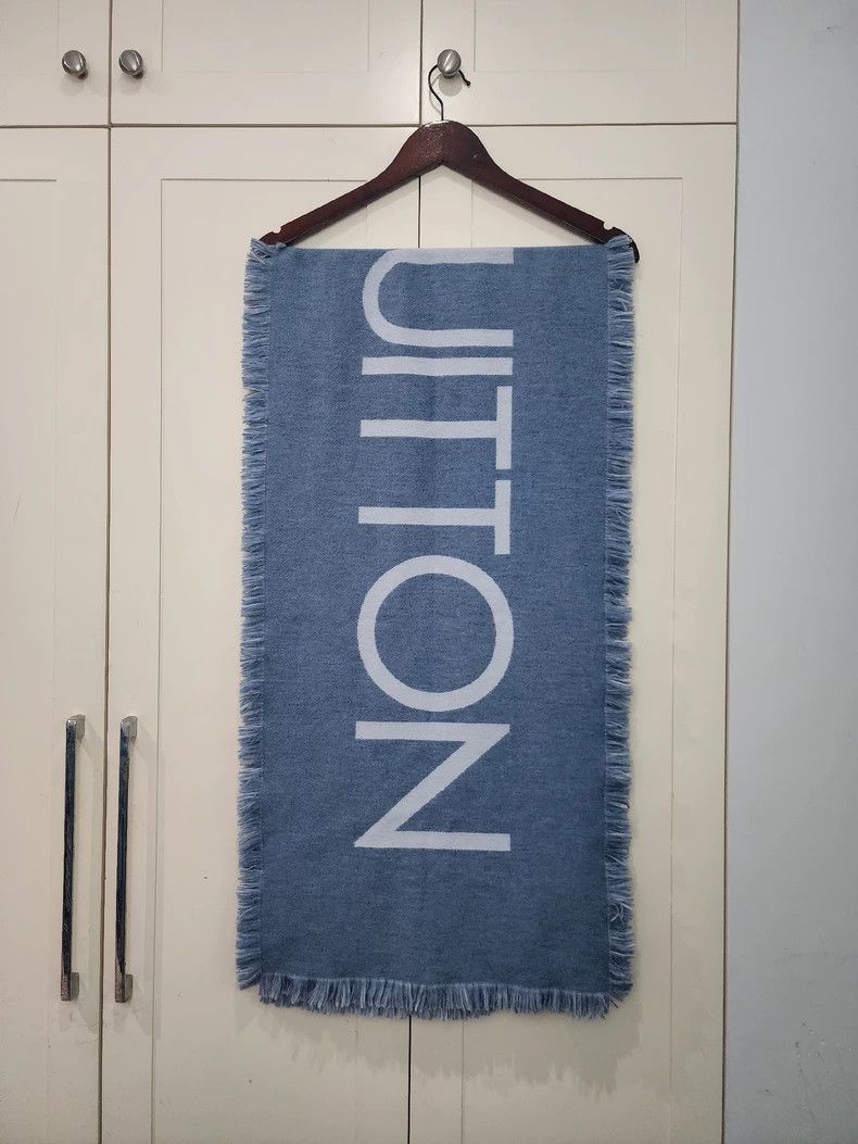 Louis Vuitton Louis Vuitton Blue Logo Scarf-dmc Size ONE SIZE - 2 Thumbnail