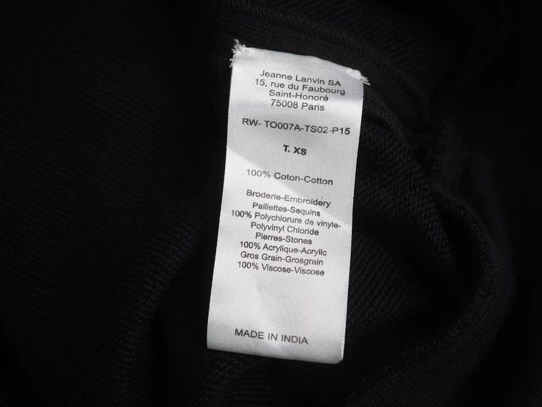 Lanvin Black Beaded Logo Sweatshirt for Women-dmc Size US XS / EU 42 / 0 - 7 Thumbnail