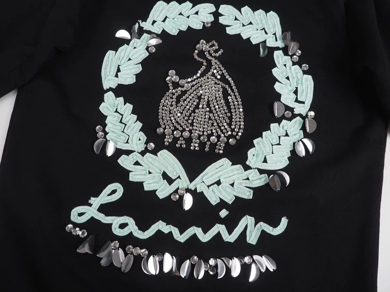 Lanvin Black Beaded Logo Sweatshirt for Women-dmc Size US XS / EU 42 / 0 - 4 Thumbnail