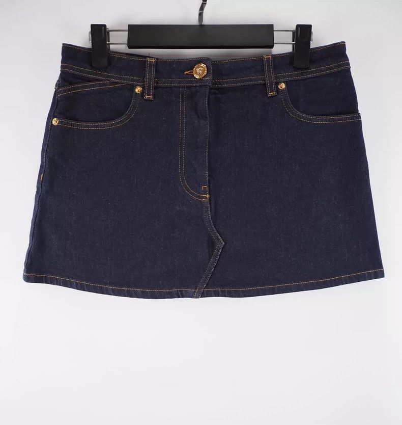 Versace Versace Blue Medusa Denim Mini Skirt-dmc Size US 31 - 2 Thumbnail