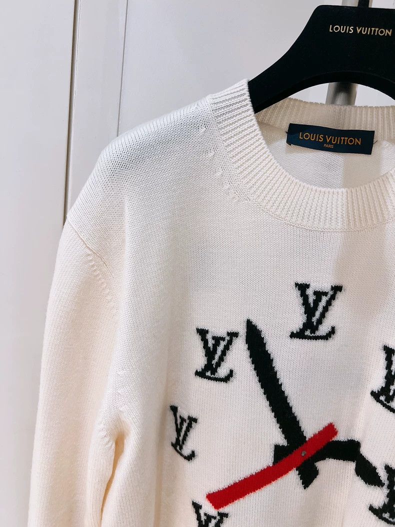 Louis Vuitton Louis Vuitton White Clock Sweater L Size-dmc Size US L / EU 52-54 / 3 - 3 Thumbnail
