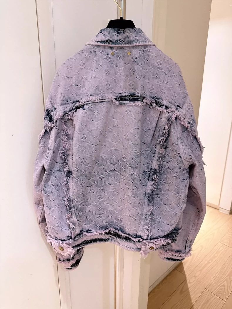 Louis Vuitton Louis Vuitton Pink Fringed Denim Jacket-dmc Size US L / EU 52-54 / 3 - 2 Thumbnail